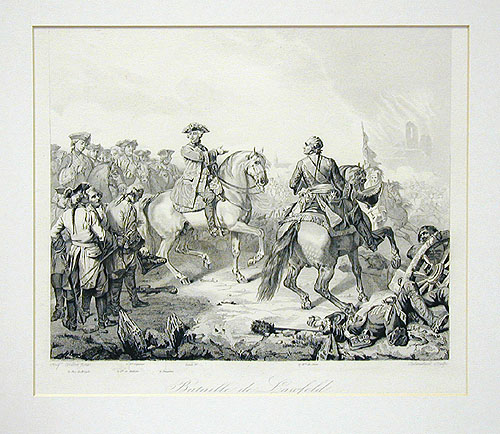 Bataille de Lawfeld Гравюра (конец XIX века), Франция Гравюра ; Гравюра, Бумага Размер: 39,5 х 49,5 см 1880 г инфо 3999b.